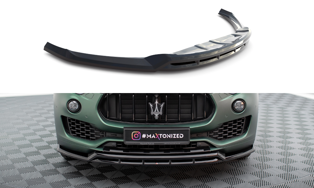 Voorspoiler V.2 Maserati Levante Maxton Glans Zwart