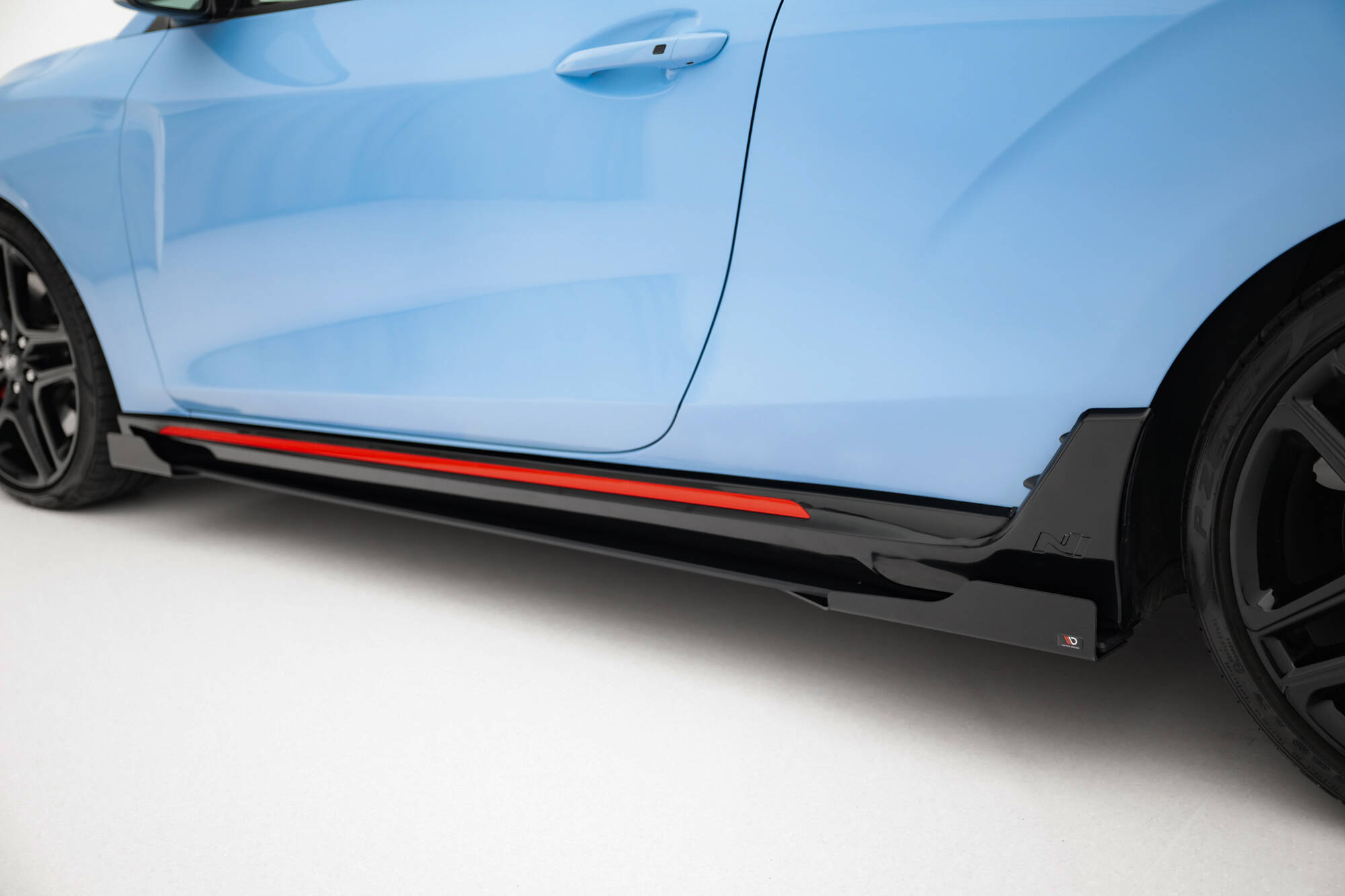 Street Pro Zijskirts + Flaps Hyundai Veloster N MK2 Maxton Glanzend zwart