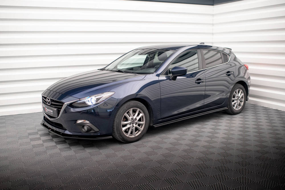 Zijskirts Mazda 3 Mk3 2013 - 2016 Maxton Glans Zwart