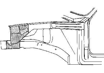 binnenscherm, voorste gedeelte, rechts Opel Kadett D, 1979-1984