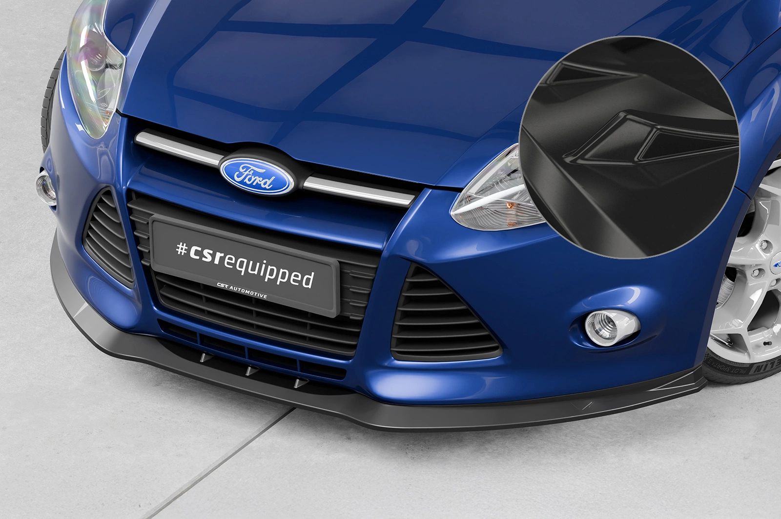 Voorspoiler Ford Focus MK3 Basis 2010–2014 (voor Facelift) – CSR Automotive – Glans Zwart