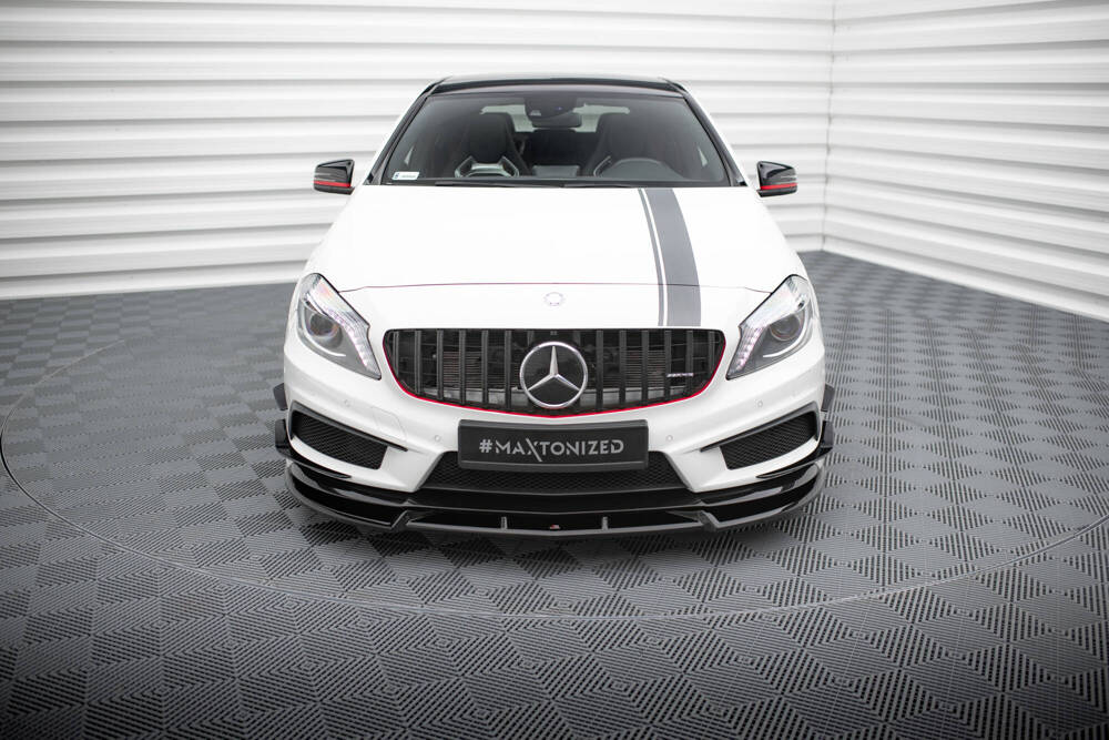 Voorspoiler V.3 Mercedes A45 AMG W176 Maxton Glans Zwart