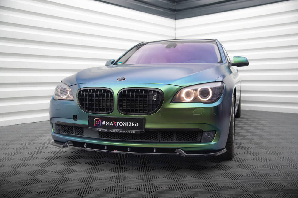 Voorspoiler V.2 BMW 7 Serie F01 Maxton Glans Zwart