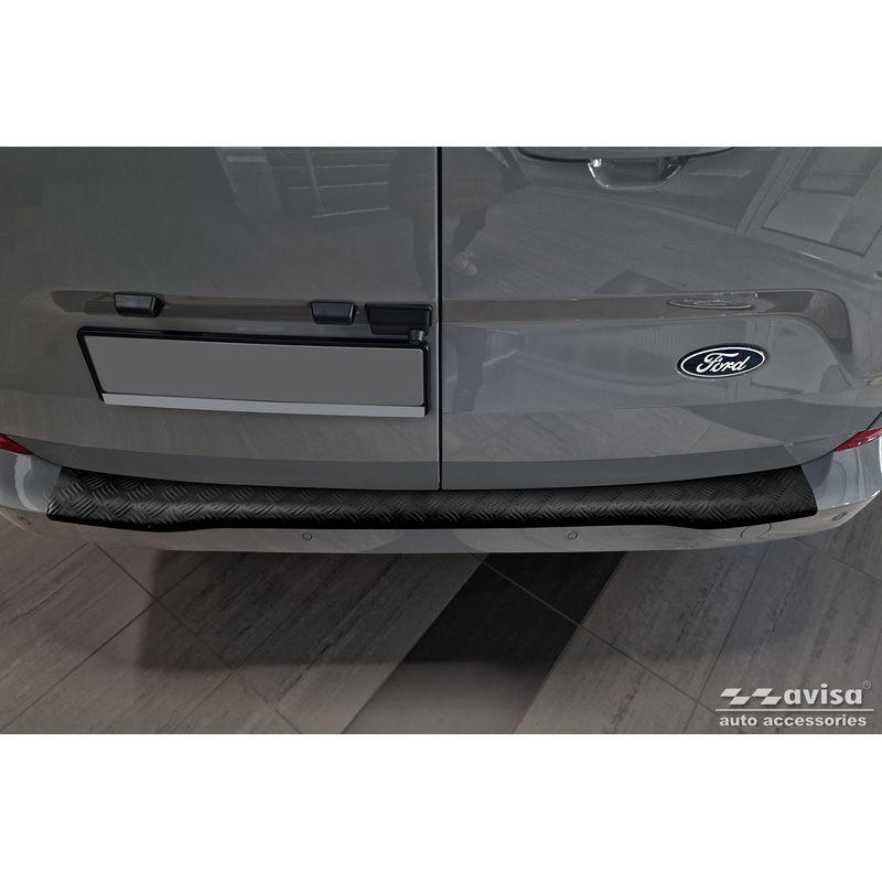 Matzwart Aluminium Achterbumperprotector  Ford Transit Custom & Tourneo Custom (V710) 2023- / Volkswagen Transporter T7 2024- 'Riffled Plate'