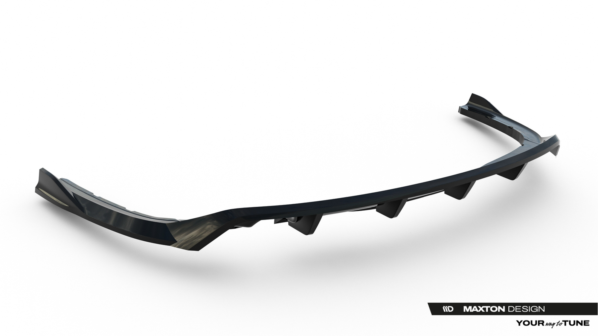 Rear Splitter met Verticale Spijlen BMW 3 Sportline Sedan / Touring F30 / F31 Maxton Glanzend Zwart