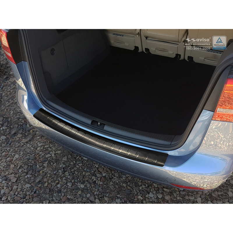 Zwart RVS Achterbumperprotector  Volkswagen Touran II 2010-2015 'Ribs'