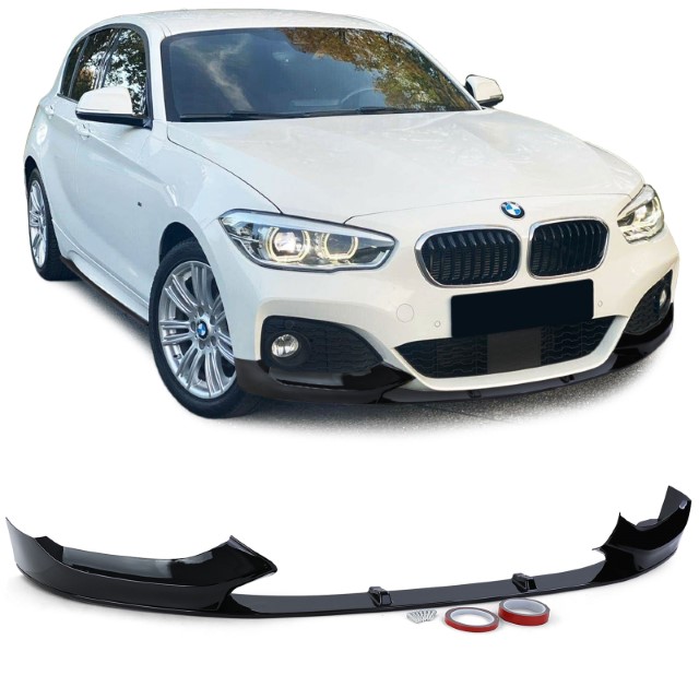 Voorspoiler BMW 1 Serie F20 / F21 Facelift M-Pakket Glans Zwart