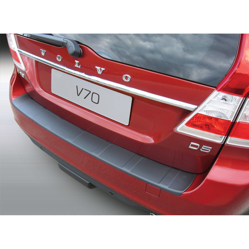 ABS Achterbumper beschermlijst  Volvo V70 2013-2016 (excl. XC70) 'Ribbed' Zwart