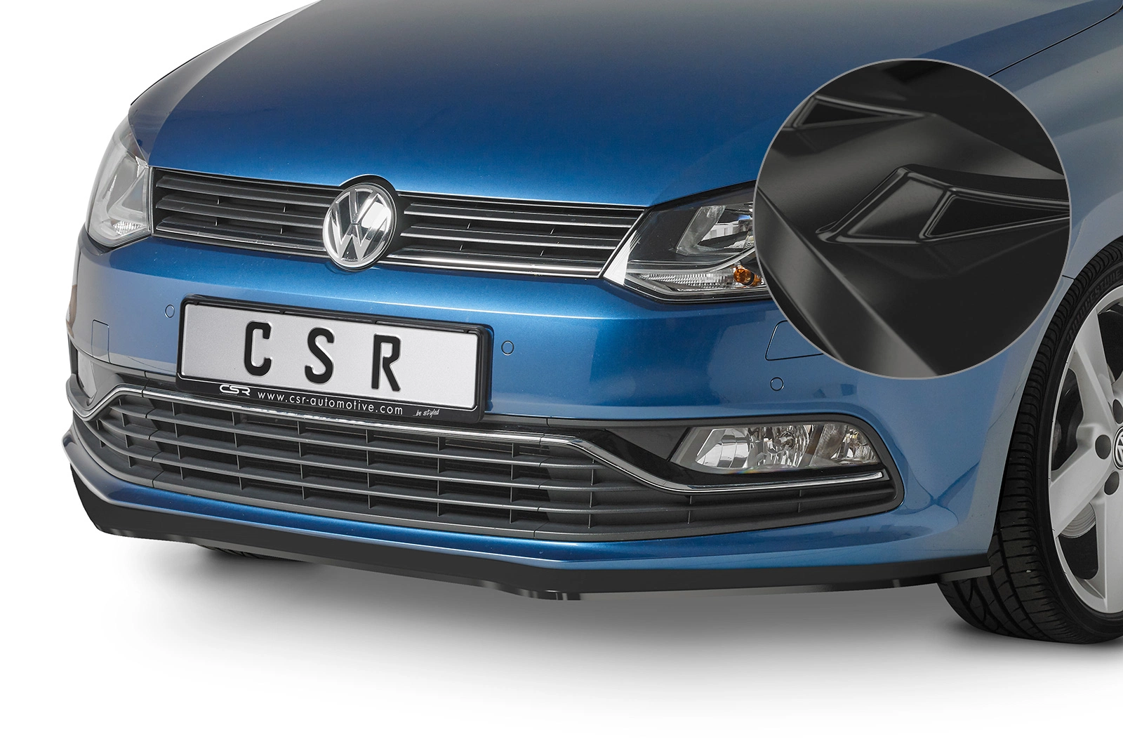 Voorspoiler VW Polo V (6R/6C) Basis/GTI Glans Zwart – 2009–2014 (GTI) / 2014–2017 (Basis)