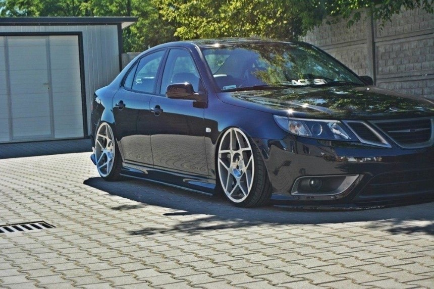 Zijskirts Saab Turbo X Maxton Design glans zwart