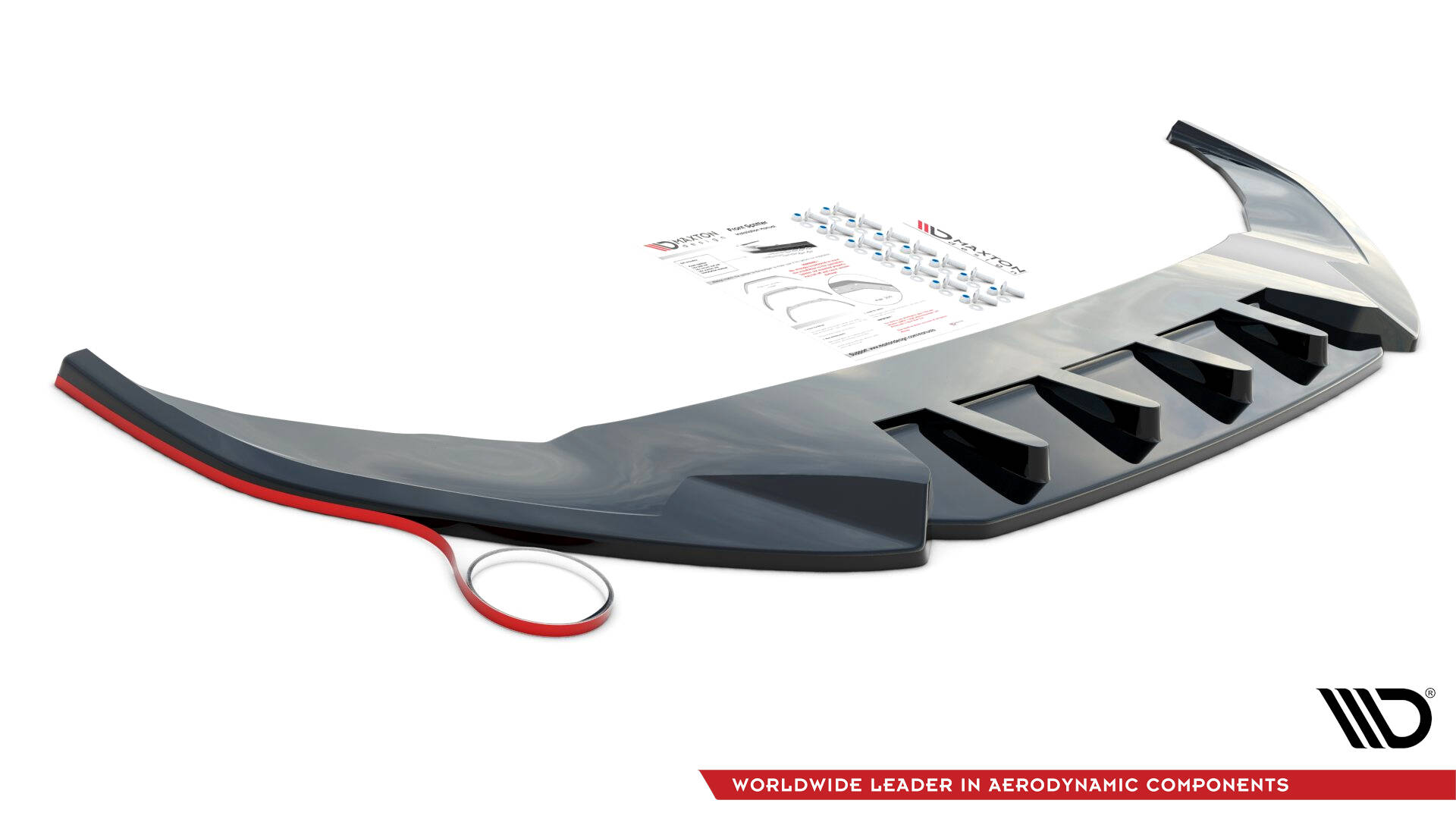 Voorspoiler Audi Q8 MK1 Maxton Glanzend zwart