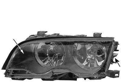 koplamp, H7+H7, incl stelmotor, zwart, rechts,-09/2001 BMW 3 ser