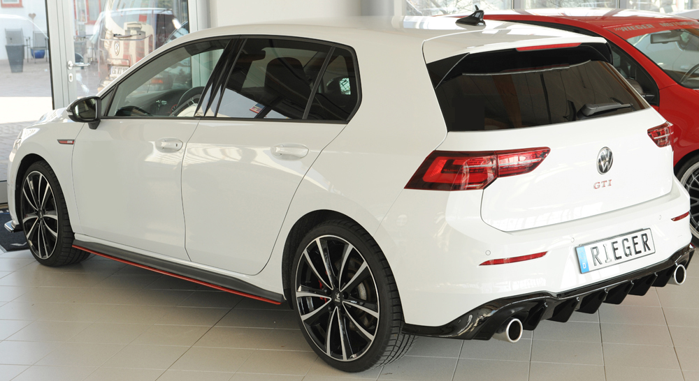 Diffuser Volkswagen Golf 8 GTI Rieger Glans zwart