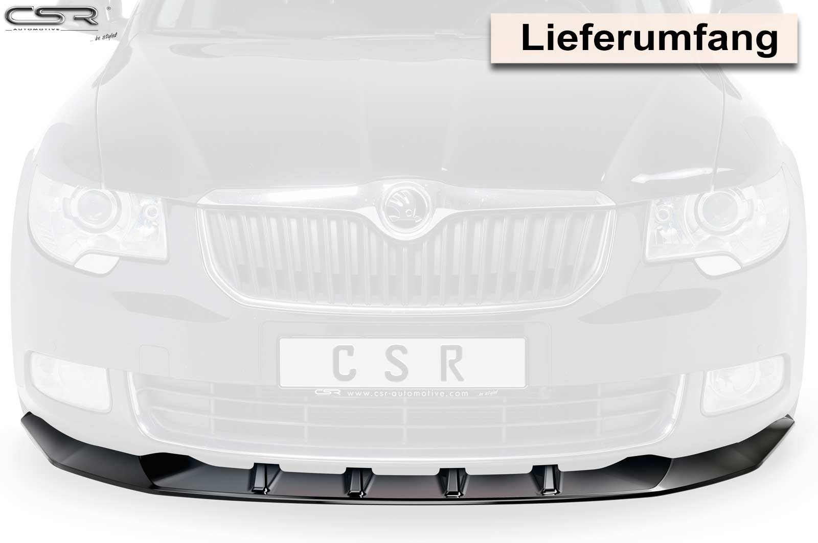 Voorspoiler Skoda Superb II Glans Zwart – 2008–06/2013