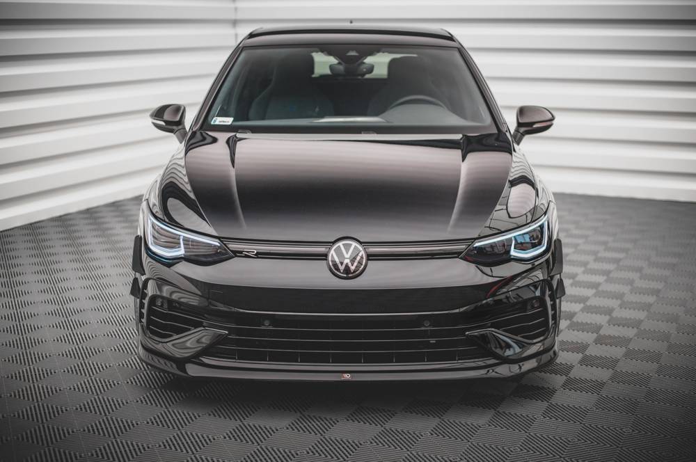 Voorspoiler V.5 Volkswagen Golf 8 R Maxton Glans Zwart