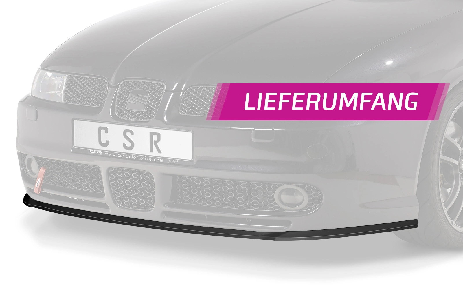 Voorspoiler Seat Leon 1 (1M) Cupra/Sport/FR Glans Zwart van CSR Automotive (1999-2006)