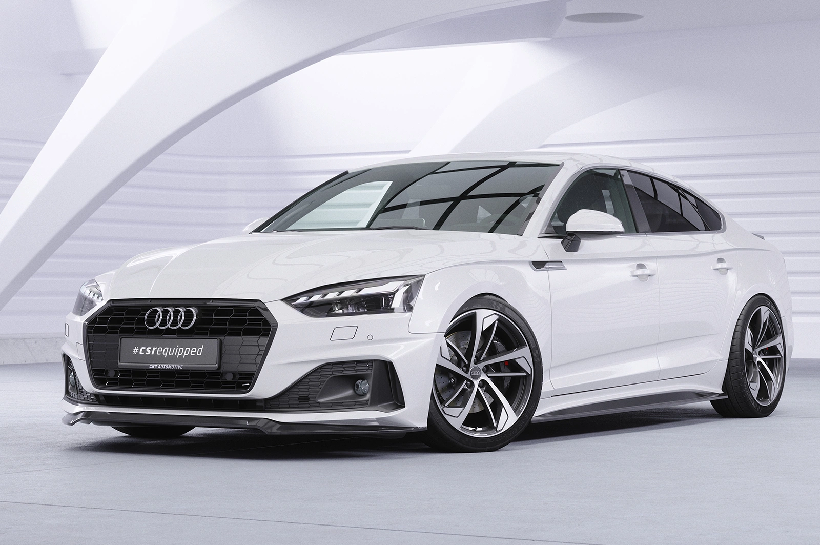 Voorspoiler Audi A5 F5 Basis / Advanced Glans Zwart van CSR Automotive (Facelift 2019-)