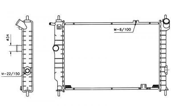 Radiator OPEL ASTRA 91-97 538x371x32 1.6/2.0-16V/1.6/1.8/1.7D