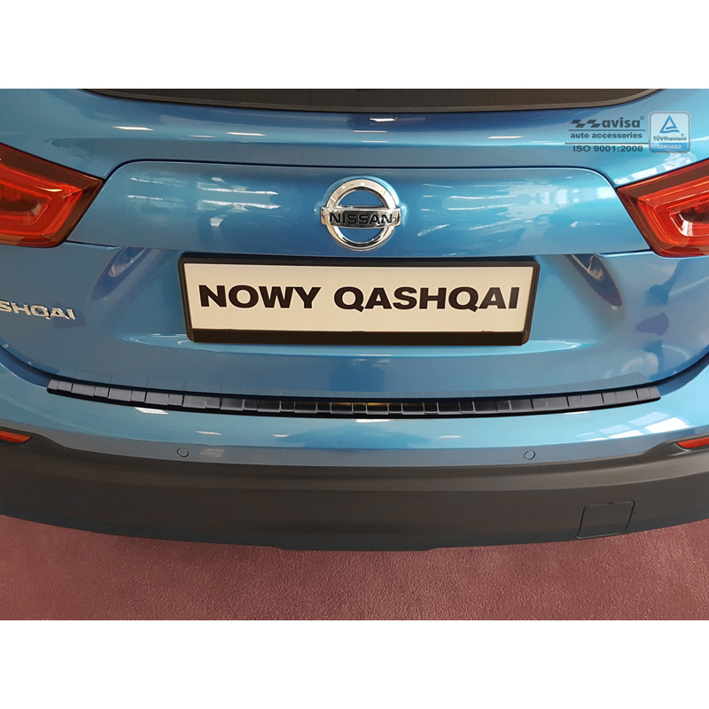 Zwart RVS Achterbumperprotector Nissan Qashqai II Facelift 2017-
