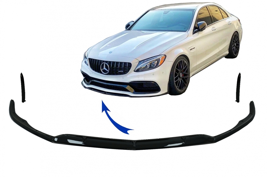 Voorspoiler Mercedes W205 C63 AMG Edition 1 Glans zwart