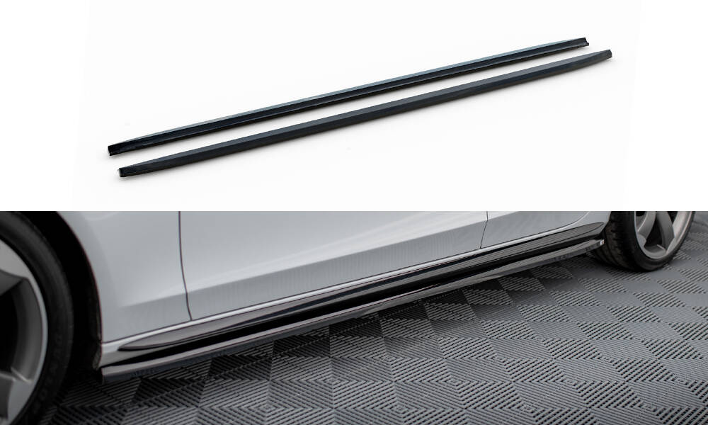 Zijskirts Audi A4 Competition B8 FL Maxton Glans Zwart