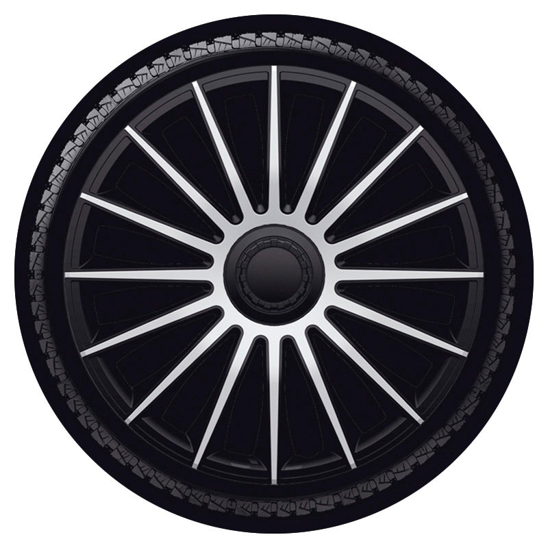 4-Delige J-Tec Wieldoppenset Austin 17-inch zilver/zwart