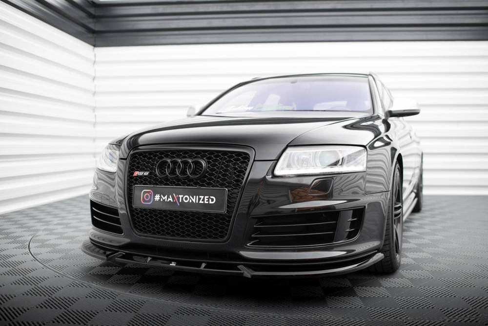 Voorspoiler V.1 Audi RS6 C6 Avant Maxton Glans Zwart