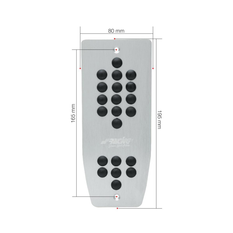 SR Voetsteun Ergal Brushed Alu/Zwart Rubber