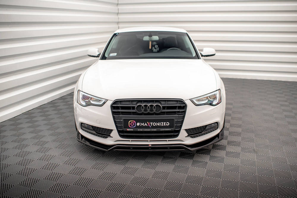 Voorspoiler V.2 Audi A5 Coupe 8T Facelift  2011 - 2016  Maxton Glans Zwart