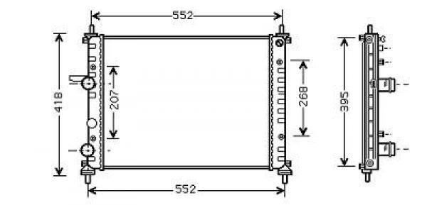 Radiator MULTIPLA 04->> 475x415x32 1.6 16V +/-AC
