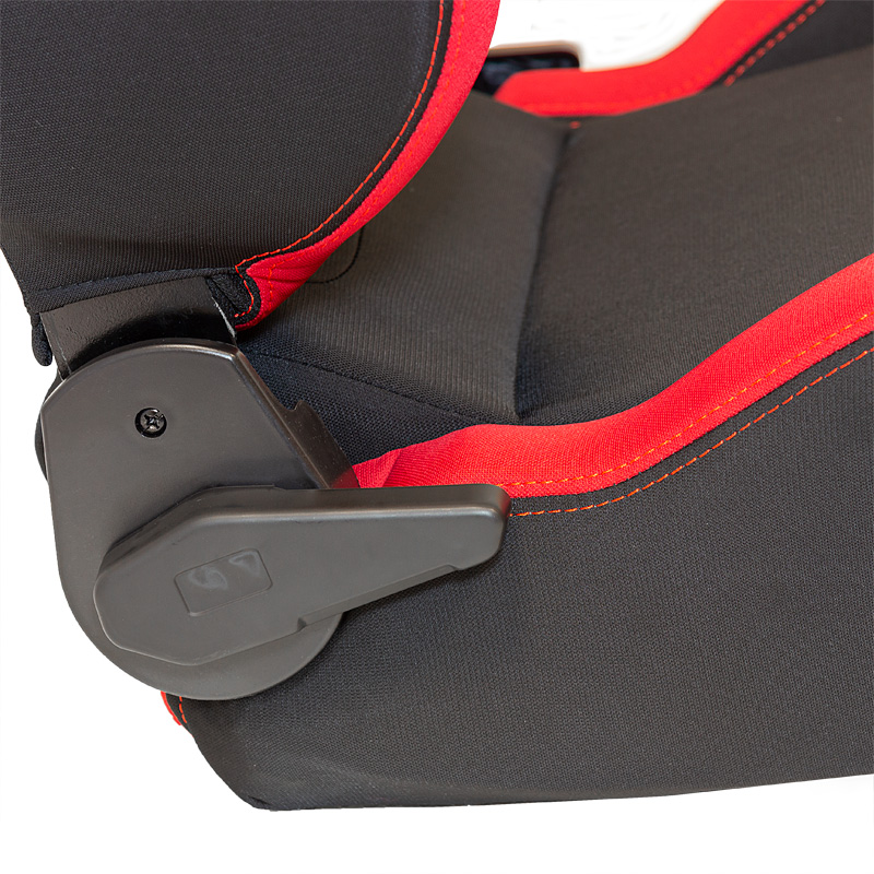 Sportstoel 'RS6-II' - Zwart/Rood Stof - Dubbelzijdig verstelbare rugleuning - incl. sledes