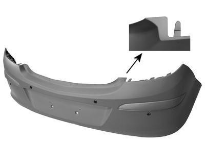 achterbumper, 3 drs, in primer, PDC Opel Corsa D, 2006-2011