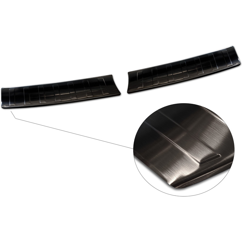 Zwart RVS Achterbumperprotector  Opel Mokka II 2020- 'Ribs' (2-delig)