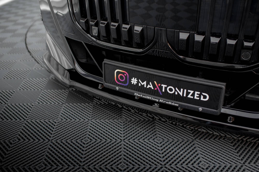 Voorspoiler V.1 BMW 7 Serie G70 M Pakket & M760E Maxton Glans Zwart