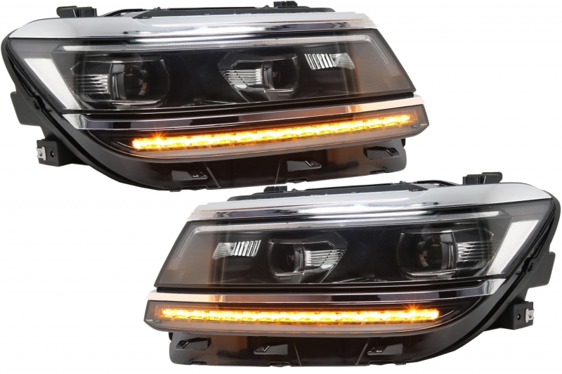Headlights VW Tiguan II Mk2 (2016-up) R-Line Matrix Design Sequential Dynamic Turning Lights