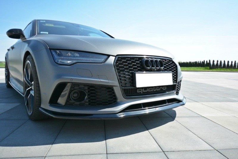 Voorspoiler V.2 Audi RS7 C7 FL Maxton Glans Zwart