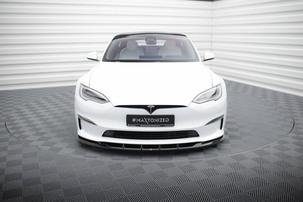Voorspoiler Tesla Model S Plaid Gloss-Black V3