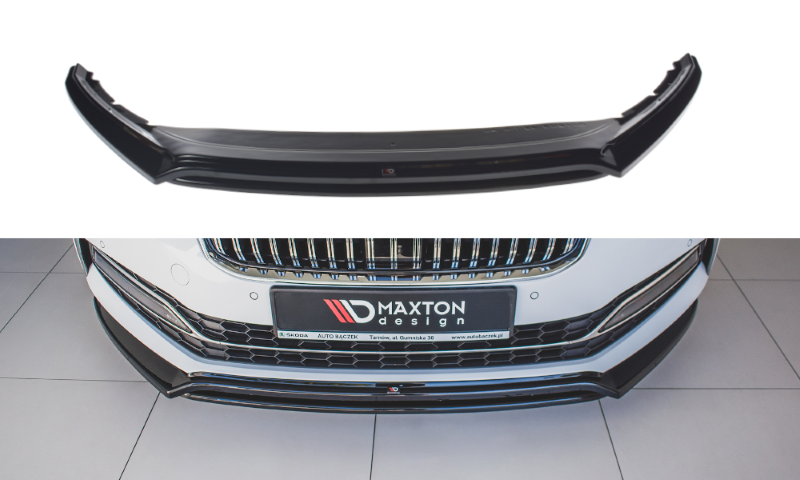 Voorspoiler Skoda Superb 3 FL Maxton Design glans zwart V.3