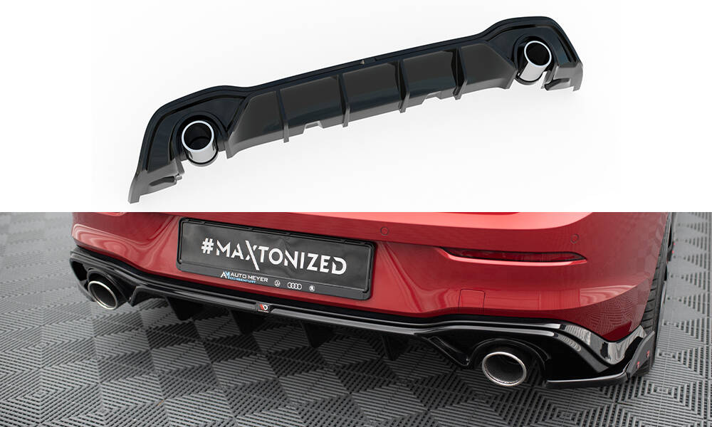 Diffuser VW Golf GTE MK8 + Chrome Uitlaatsierstukken