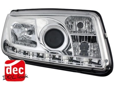 Faros VW Bora Dayline Los ojos del Diablo cromo