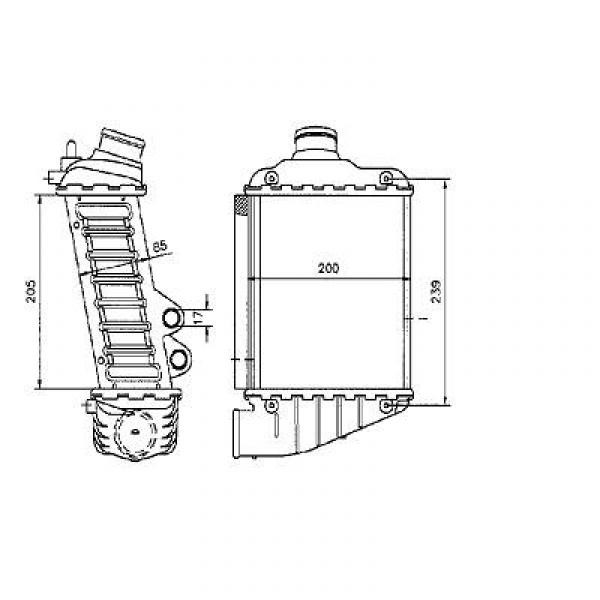Intercooler VW PASSAT 95-96 205x195x85 +/-AC