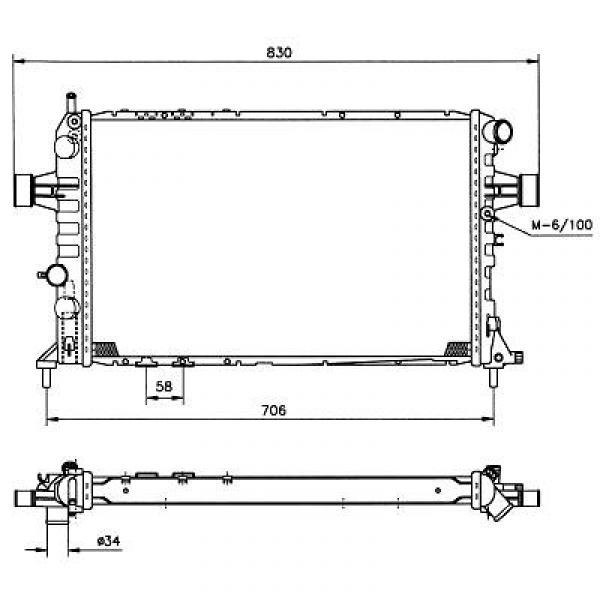 Radiator OPEL ASTRA G 98-05 600x368x42 1.7 TD/2.0 DI/DtI/2.2 DTI