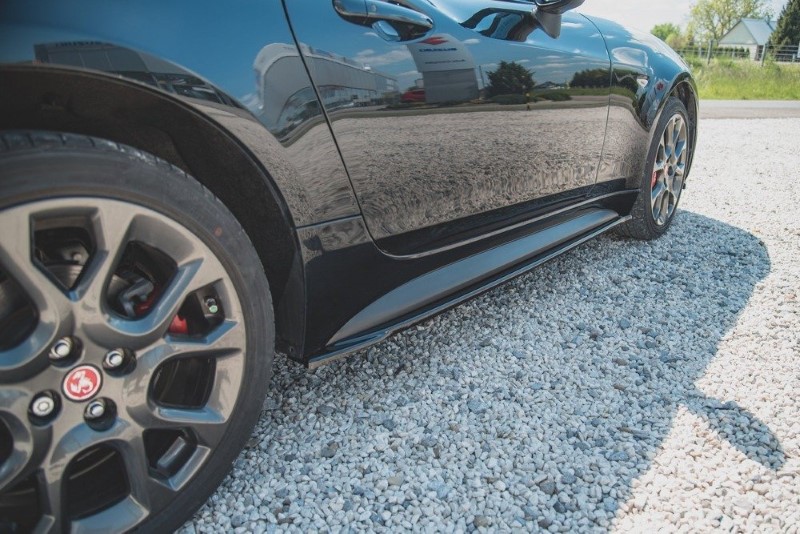 Zijskirts Diffusers Fiat 124 Spider Abarth Glanzend Zwart