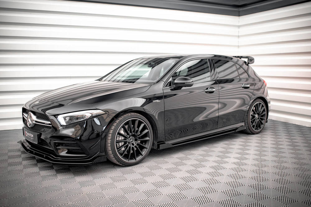 Zijskirts met Canards Street Pro Mercedes A-Klasse AMG Pakket & A35 AMG W177 Maxton