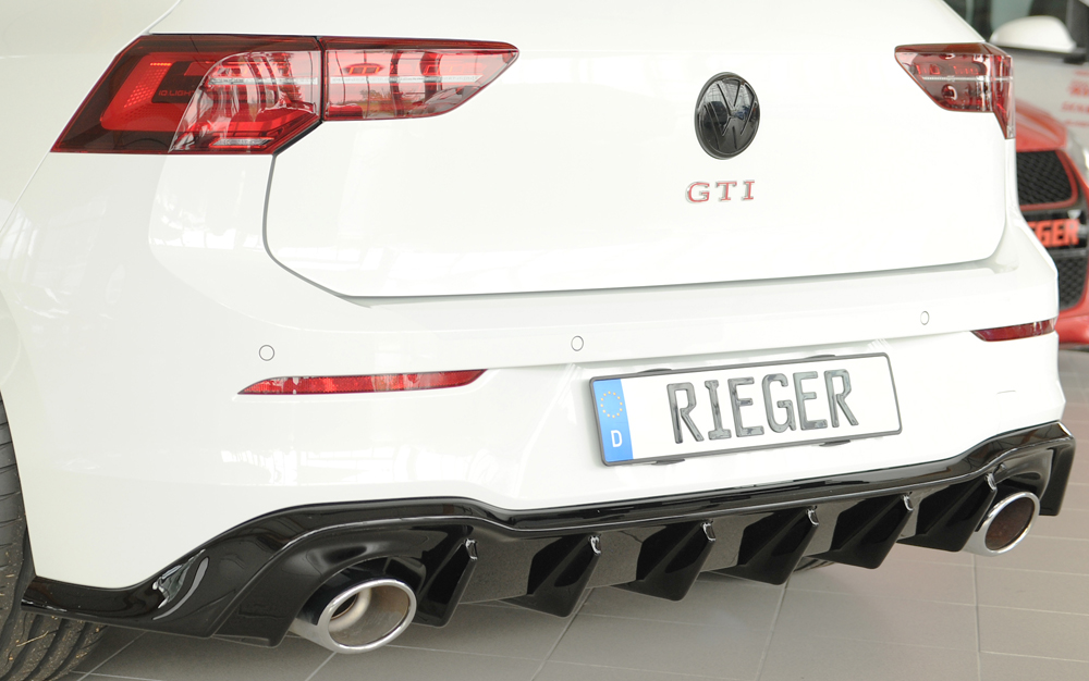 Diffuser Volkswagen Golf 8 GTI Clubsport Rieger Glans Zwart