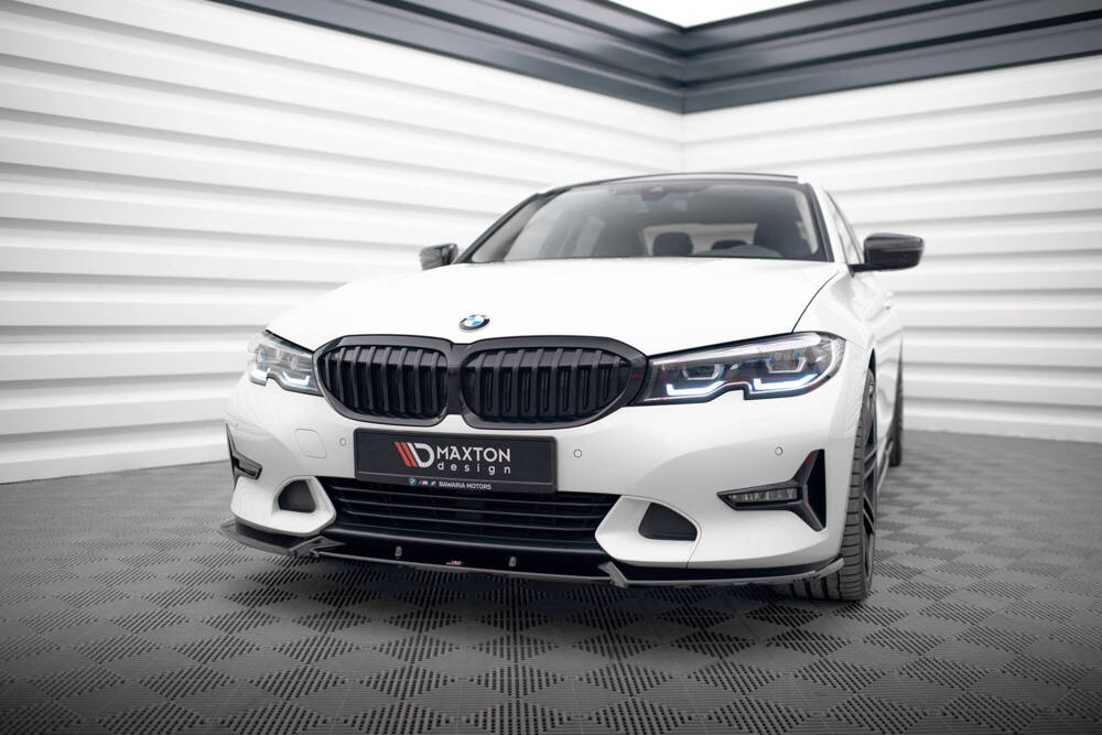 Voorspoiler V.1 BMW 3 Serie Sport Line G20 G21 Maxton Glans Zwart