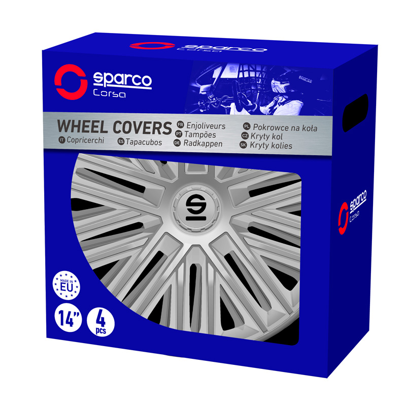 Sparco Wieldoppen Bergamo - 16-inch - Zilver - Set van 4 stuks