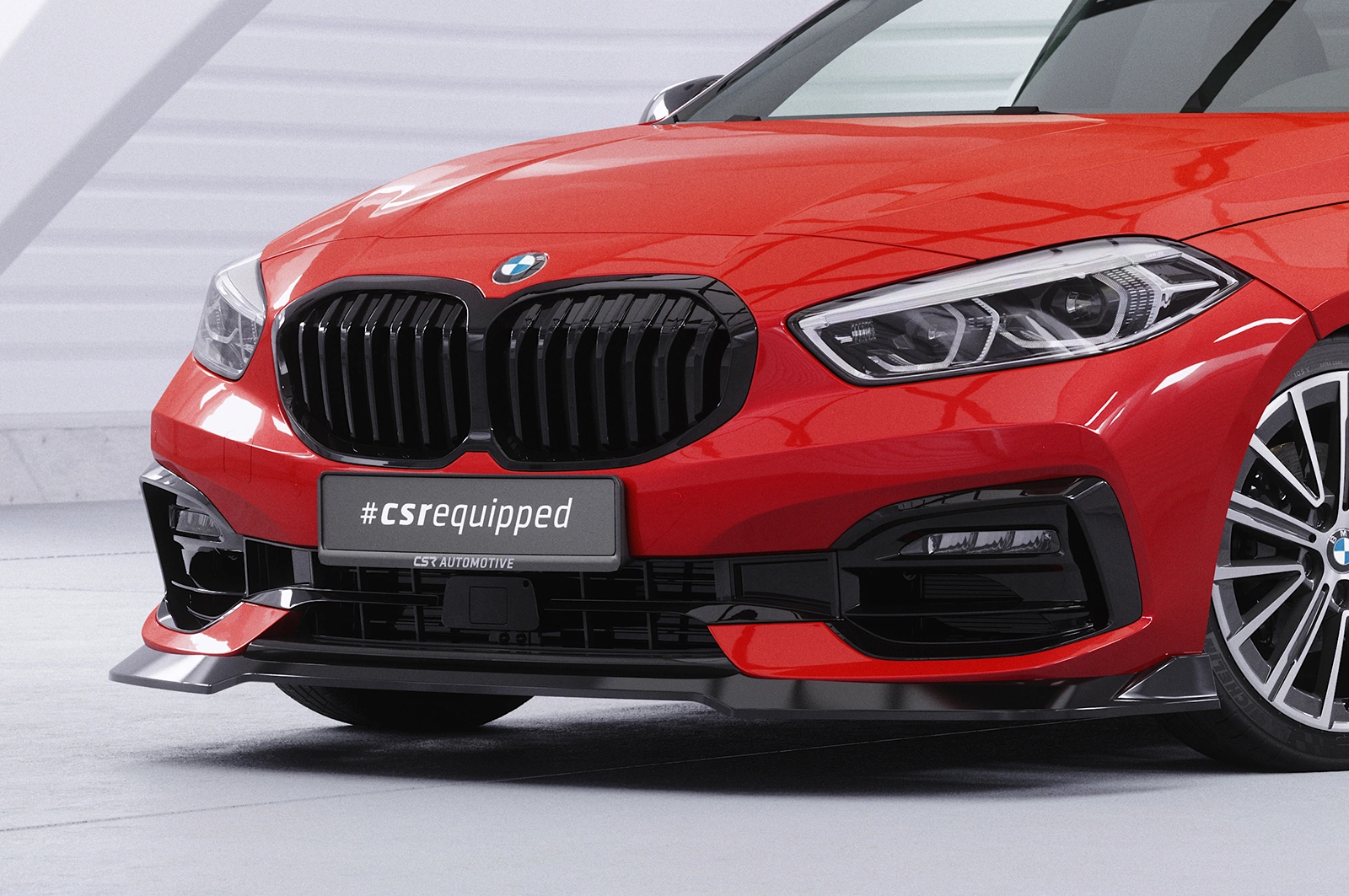 Voorspoiler BMW 1er F40 glans zwart