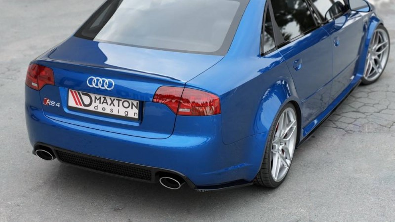 Achterzij Spoilers Audi RS4 Sedan B7 V.1 Glanzend Zwart