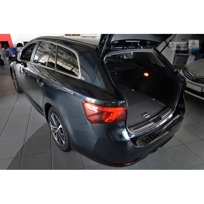 Zwart RVS Achterbumperprotector  Toyota Avensis III Facelift 2015- 'Ribs'
